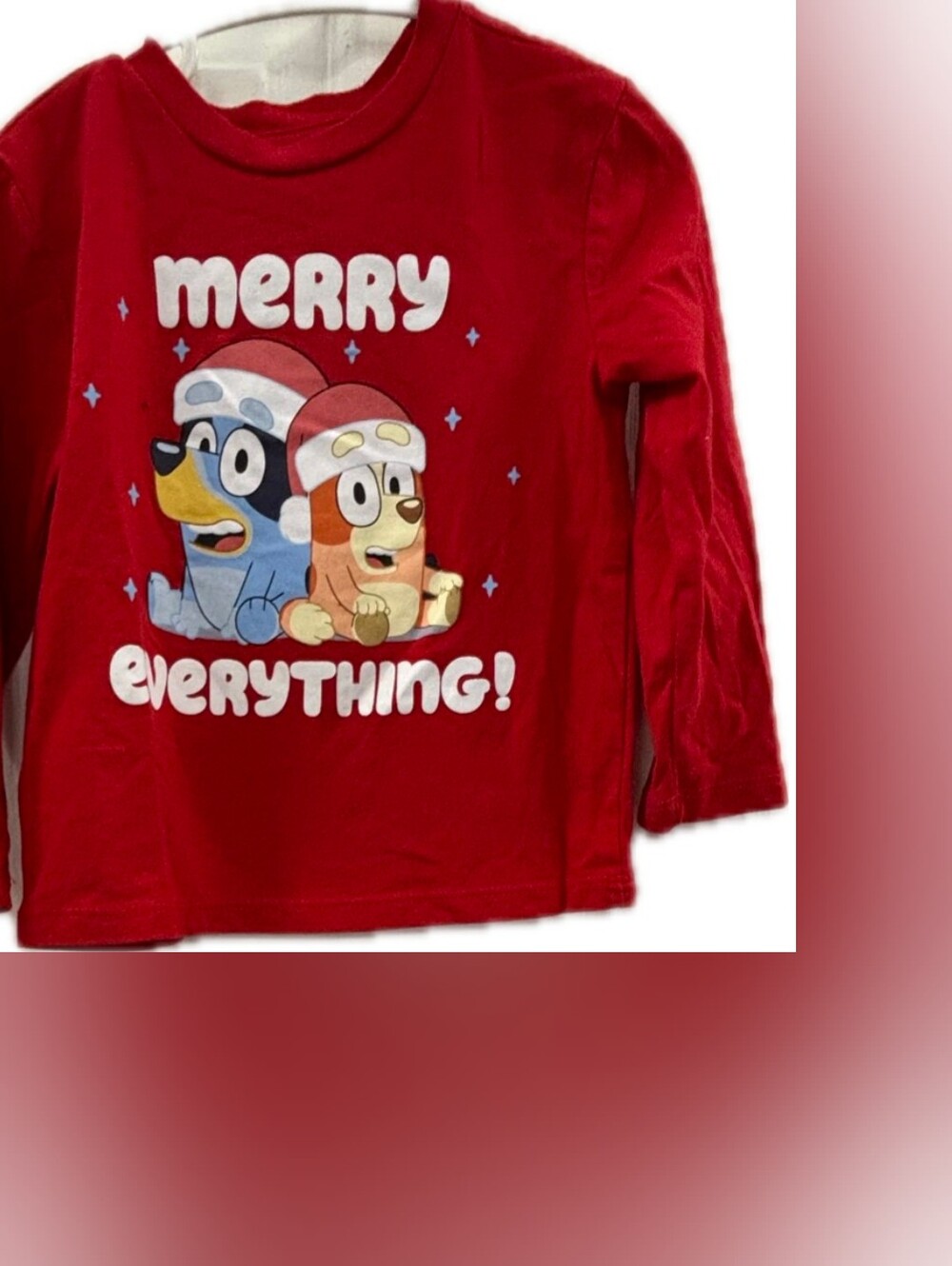 Kids Red 'Merry Everything!' Long Sleeve Graphic Holiday Tee